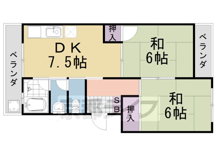 中原マンション205の間取り