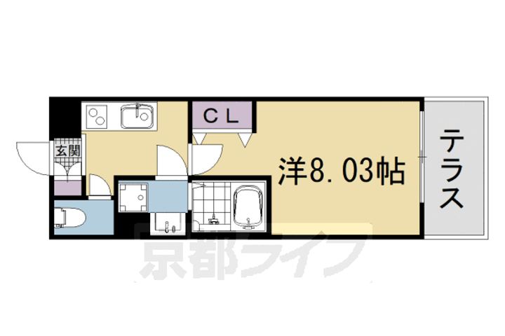 ヴィラ京大北 Ⅲ101の間取り