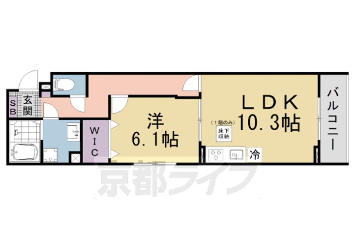 京都府京都市山科区椥辻池尻町の賃貸アパートの間取り