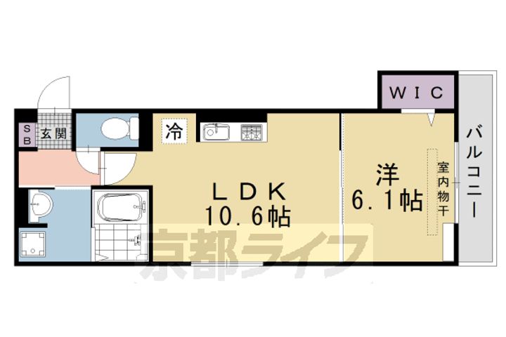 京都府京都市西京区御陵荒木町の賃貸アパートの間取り