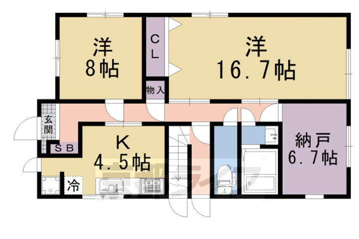 シャトレ室町(1階)101の間取り