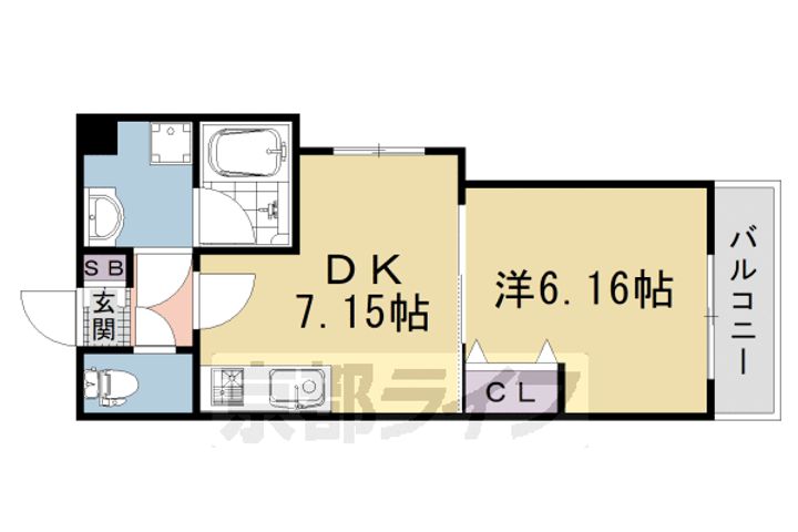 京都府京都市中京区西ノ京北壺井町の賃貸マンションの間取り