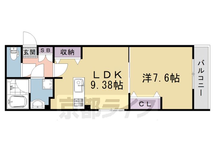 円町レジデンスⅠ205の間取り