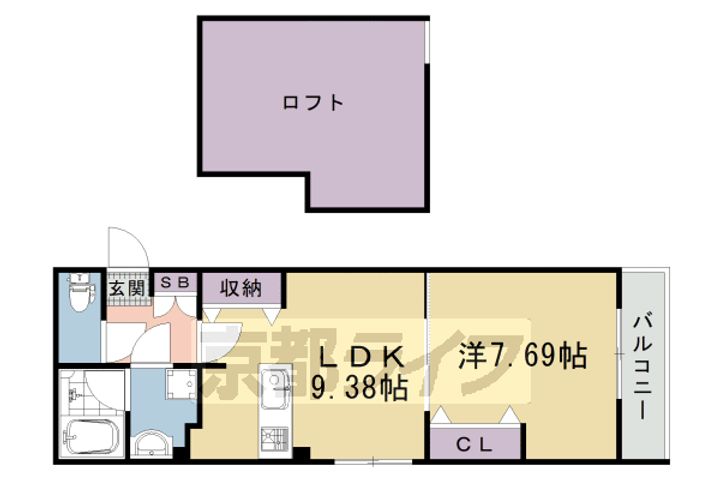 京都府京都市中京区西ノ京北壺井町の賃貸マンションの間取り