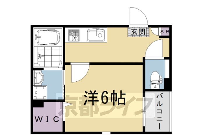 京都府京都市右京区太秦安井辻ノ内町の賃貸アパートの間取り