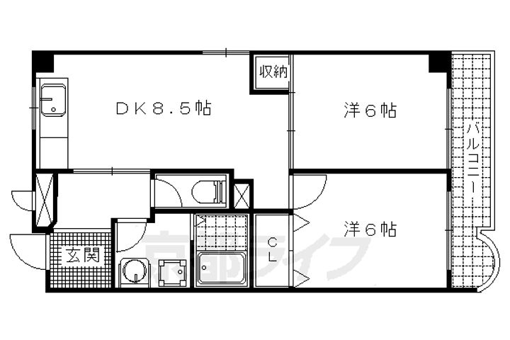 シャンドール東野307の間取り