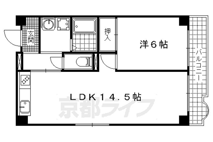 シャンドール東野305の間取り