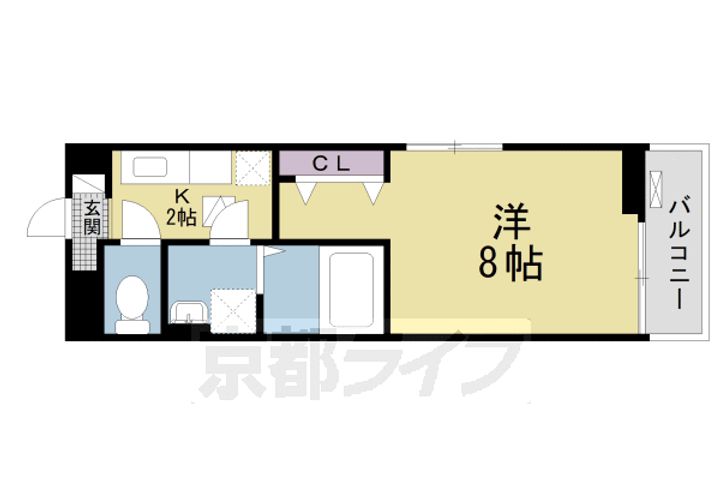 大阪府枚方市村野高見台の賃貸アパートの間取り
