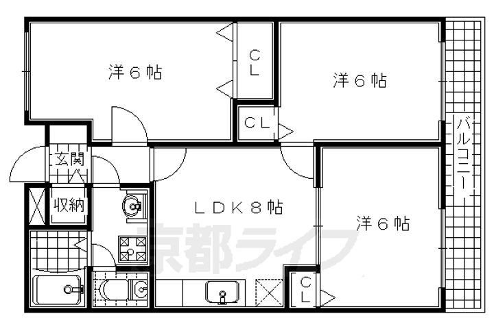 カーサ・ソレアード203の間取り