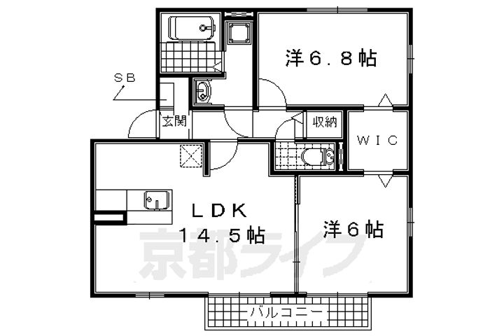 リビングタウン州見台D201の間取り