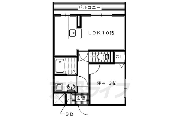 京都府木津川市城山台10丁目の賃貸マンションの間取り