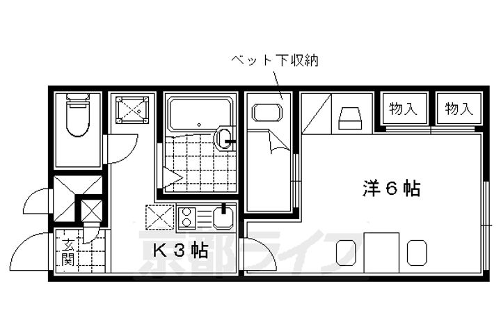 レオパレスプラヌス木津103の間取り