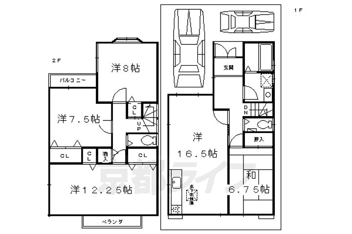 京都府京都市伏見区納所下野(一戸建)の賃貸物件の間取り