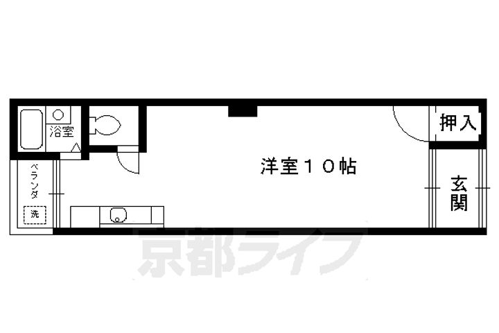 京都府向日市寺戸町渋川の賃貸マンションの間取り