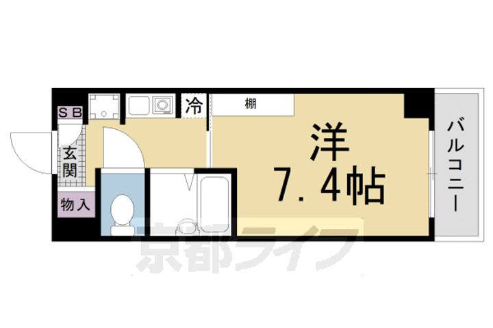 京都府京田辺市山手東1丁目の賃貸マンションの間取り