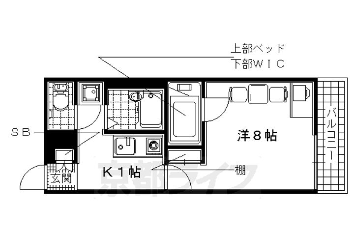 レオパレスMARUTO京田辺305の間取り