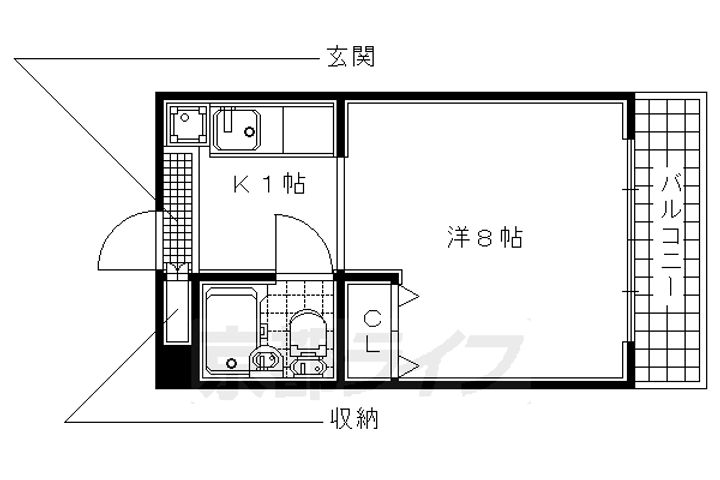 京都府京田辺市三山木上谷浦の賃貸マンションの間取り