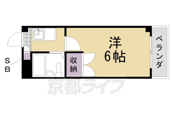 京都府京都市西京区下津林前泓町の賃貸マンションの間取り