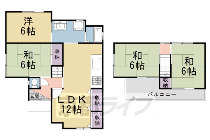 京都府京田辺市東鍵田(一戸建)の賃貸物件-の間取り