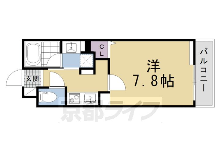 京都府京都市左京区一乗寺築田町の賃貸マンションの間取り
