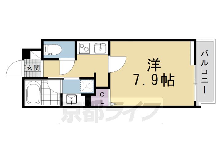 京都府京都市左京区一乗寺築田町の賃貸マンションの間取り