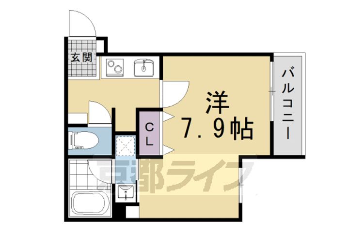 京都府京都市左京区一乗寺築田町の賃貸マンションの間取り