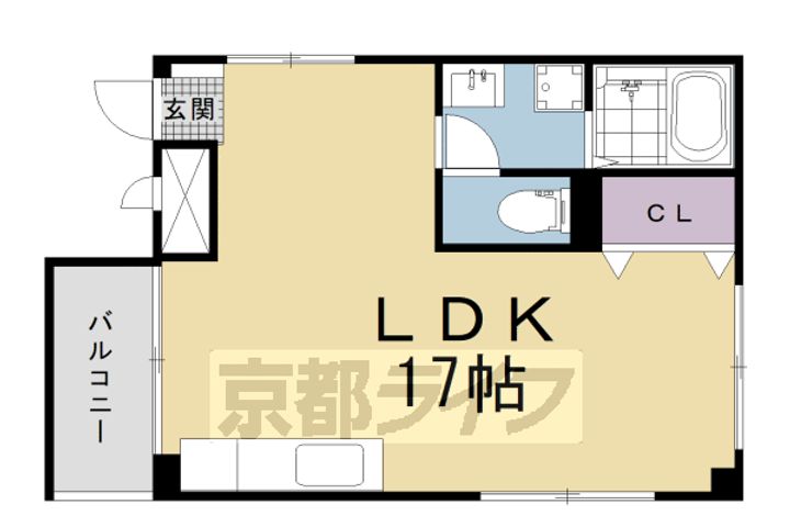 京都府京都市中京区松屋町の賃貸アパートの間取り