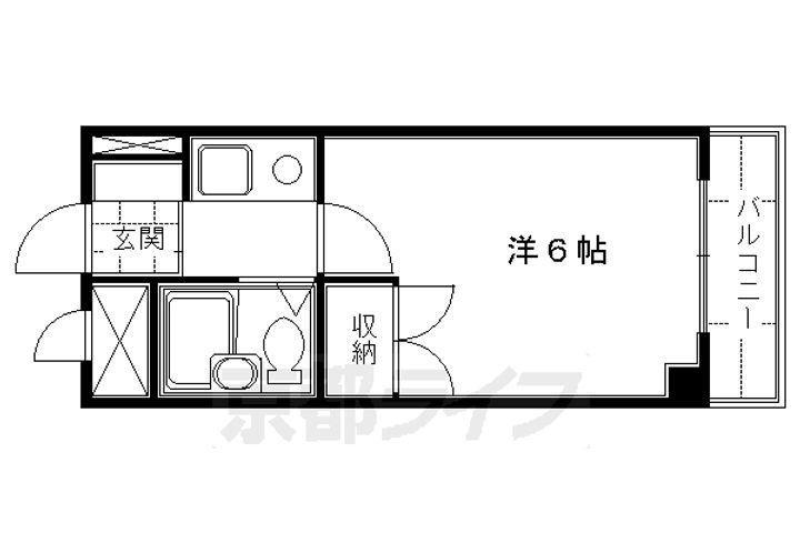 京都府京都市伏見区城通町の賃貸マンションの間取り