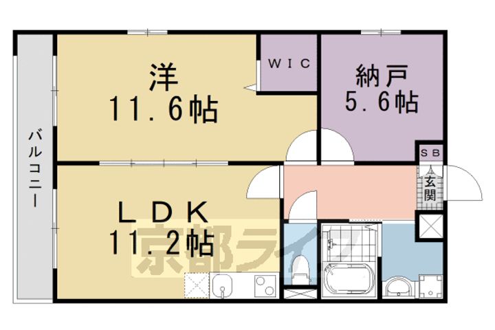 京都府京都市伏見区新町1丁目の賃貸マンションの間取り