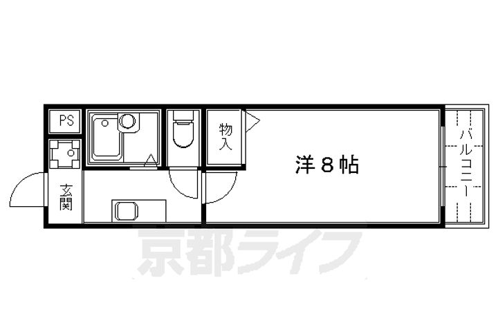 京都府京都市中京区上妙覚寺町の賃貸マンションの間取り