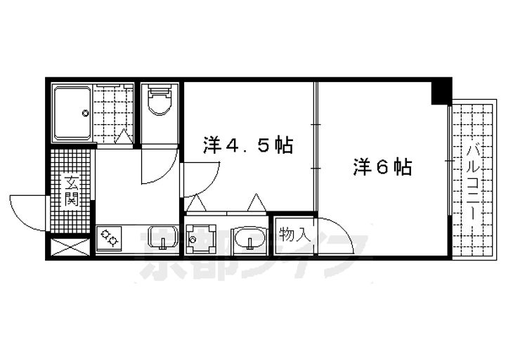 京都府京都市中京区下妙覚寺町の賃貸マンションの間取り