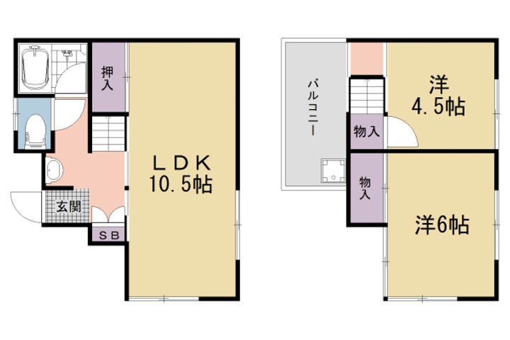 京都府宇治市五ケ庄北ノ庄(一戸建)の賃貸物件-の間取り