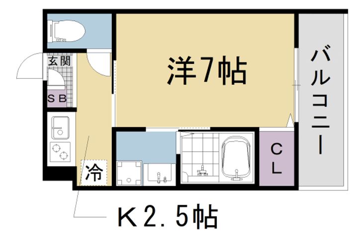 京都府京都市山科区厨子奥尾上町の賃貸アパートの間取り