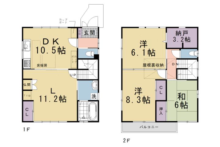 京都府京都市伏見区淀美豆町(一戸建)の賃貸物件の間取り