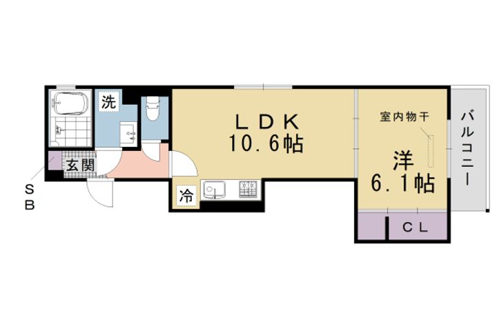 京都府京都市西京区桂北滝川町の賃貸アパートの間取り