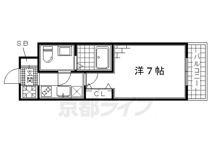 京都府京都市伏見区両替町1丁目の賃貸マンションの間取り