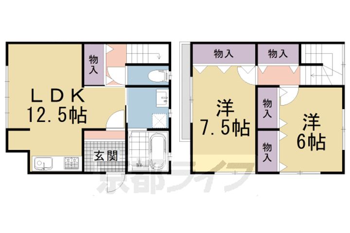 京都府京都市左京区修学院鹿ノ下町(一戸建)の賃貸物件-の間取り