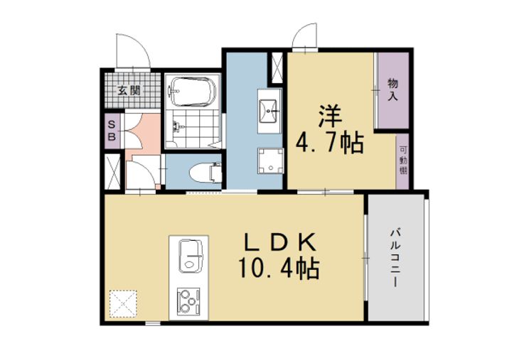 京都府京都市中京区鍛冶町の賃貸マンションの間取り