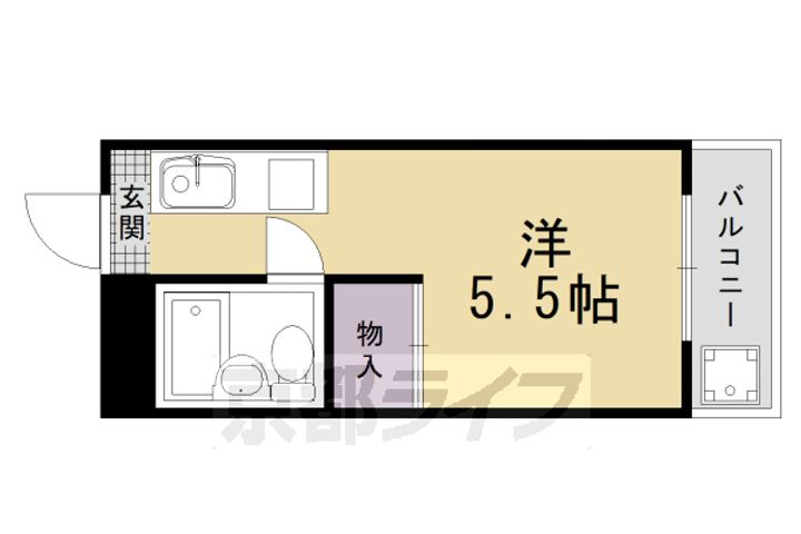 京都府京都市右京区西京極新明町の賃貸マンションの間取り