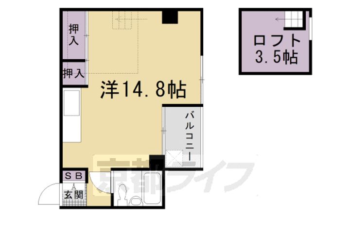 京都府京都市右京区西院乾町の賃貸マンションの間取り