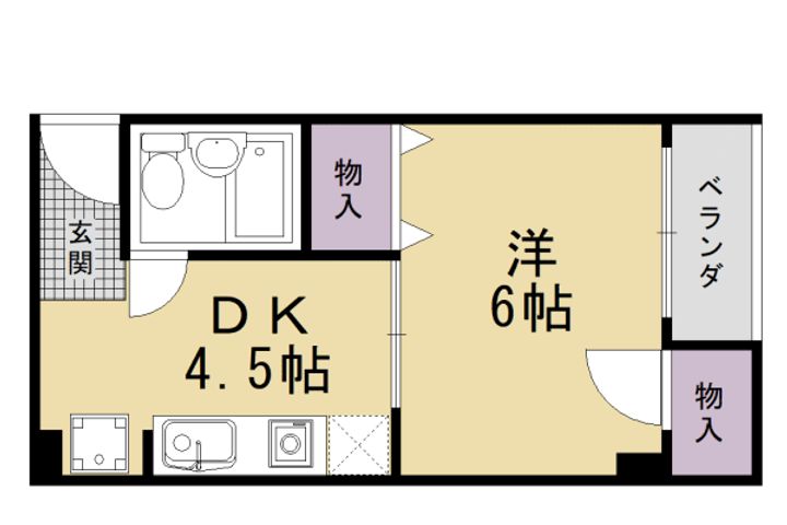 京都府京都市右京区嵯峨天龍寺瀬戸川町の賃貸マンションの間取り