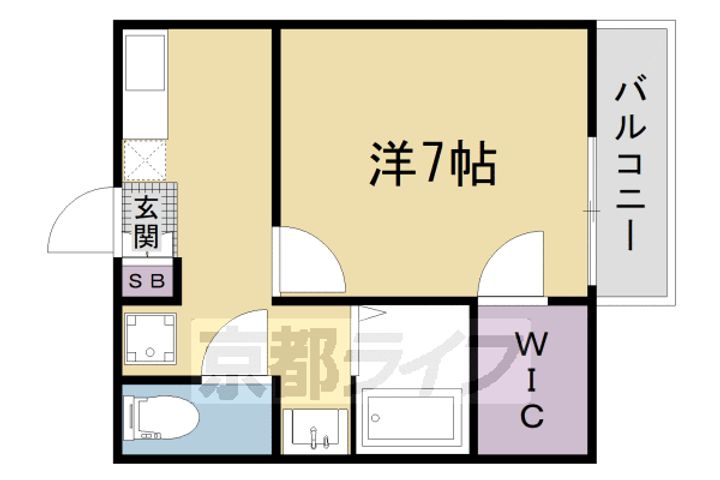京都府京都市右京区山ノ内苗町の賃貸アパートの間取り