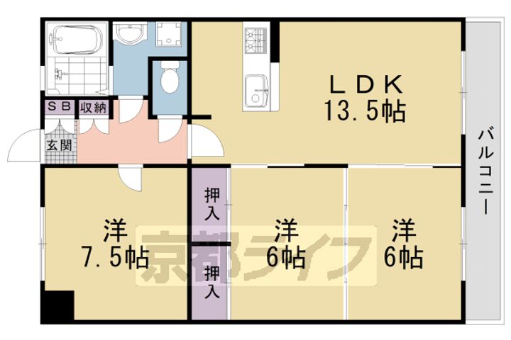 第34長栄ヴィラ大成さが403の間取り