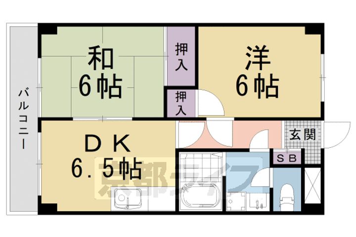 京都府京都市南区吉祥院車道町の賃貸マンションの間取り