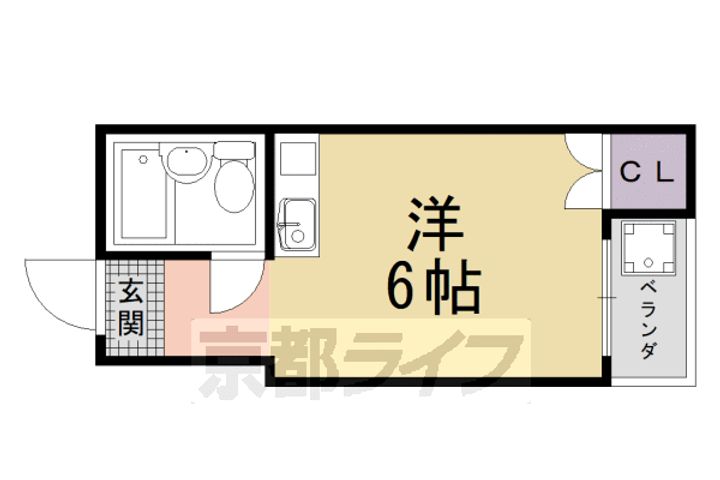 京都府京都市右京区嵯峨天龍寺瀬戸川町の賃貸マンションの間取り