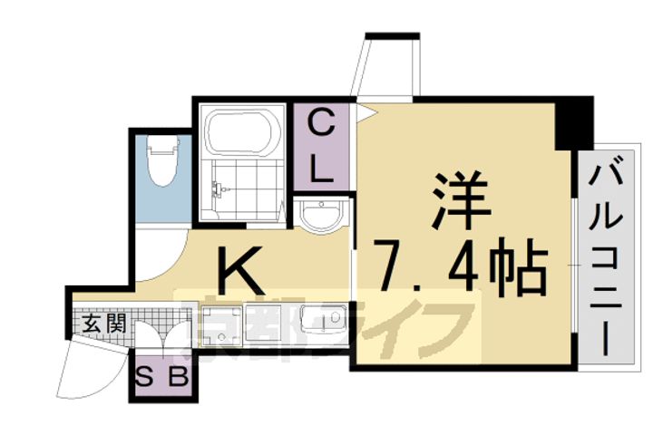 京都府京都市右京区西院高田町の賃貸マンションの間取り
