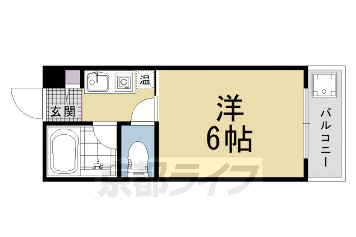 鳴滝グリーンハイツ206の間取り