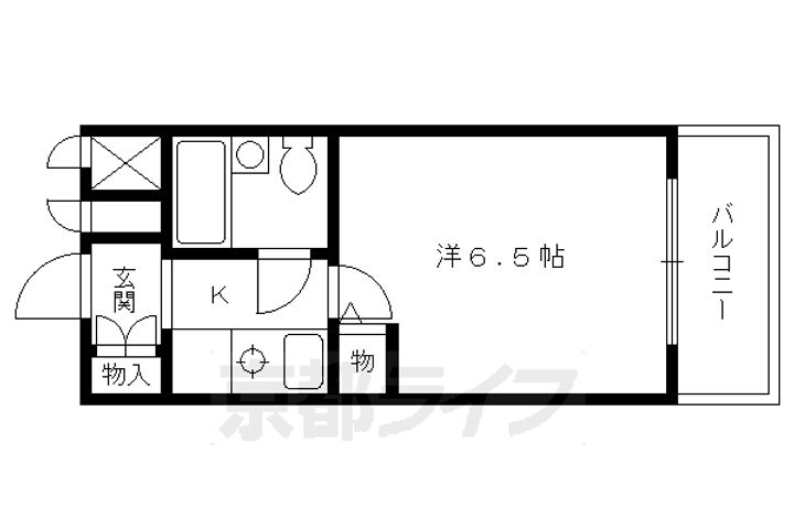 京都府京都市中京区福屋町の賃貸マンションの間取り