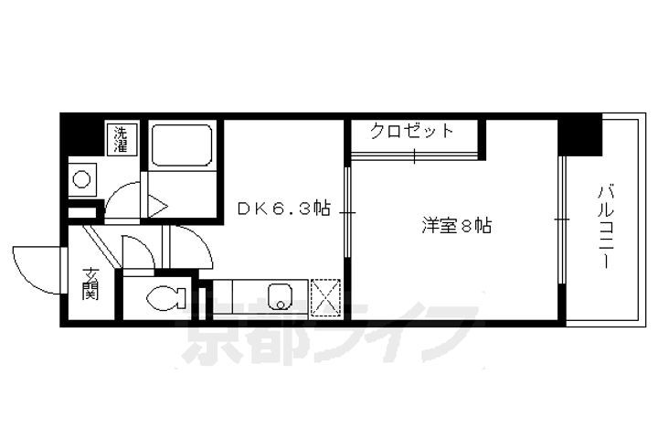プラネシア星の子四条西洞院201の間取り