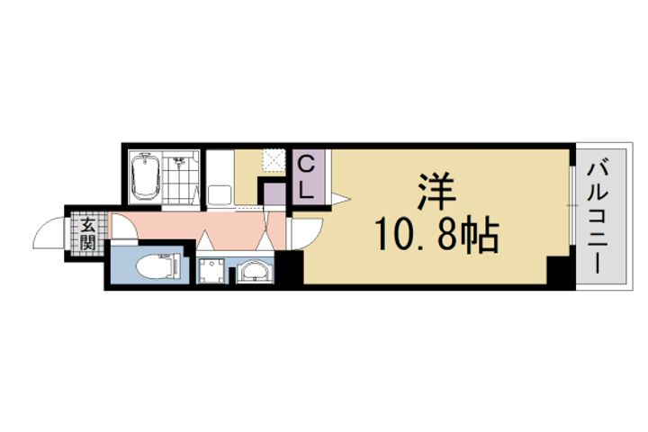 京都府京都市下京区五条通河原町西入ル本覚寺前町の賃貸マンションの間取り